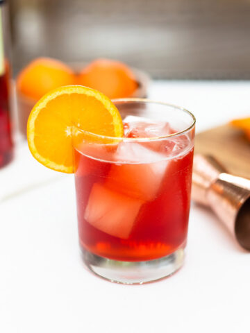 Negroni with a slice of orange