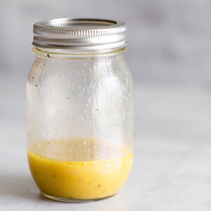 Apple cider vinaigrette in a jar