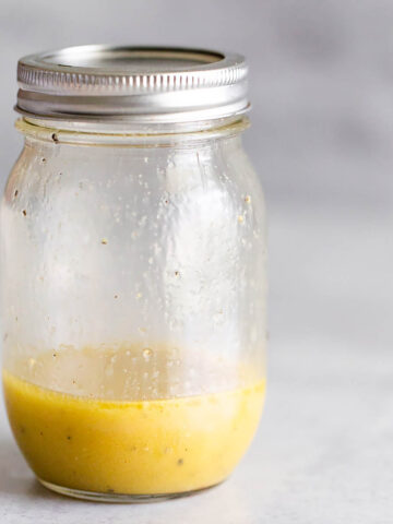 Apple cider vinaigrette in a jar