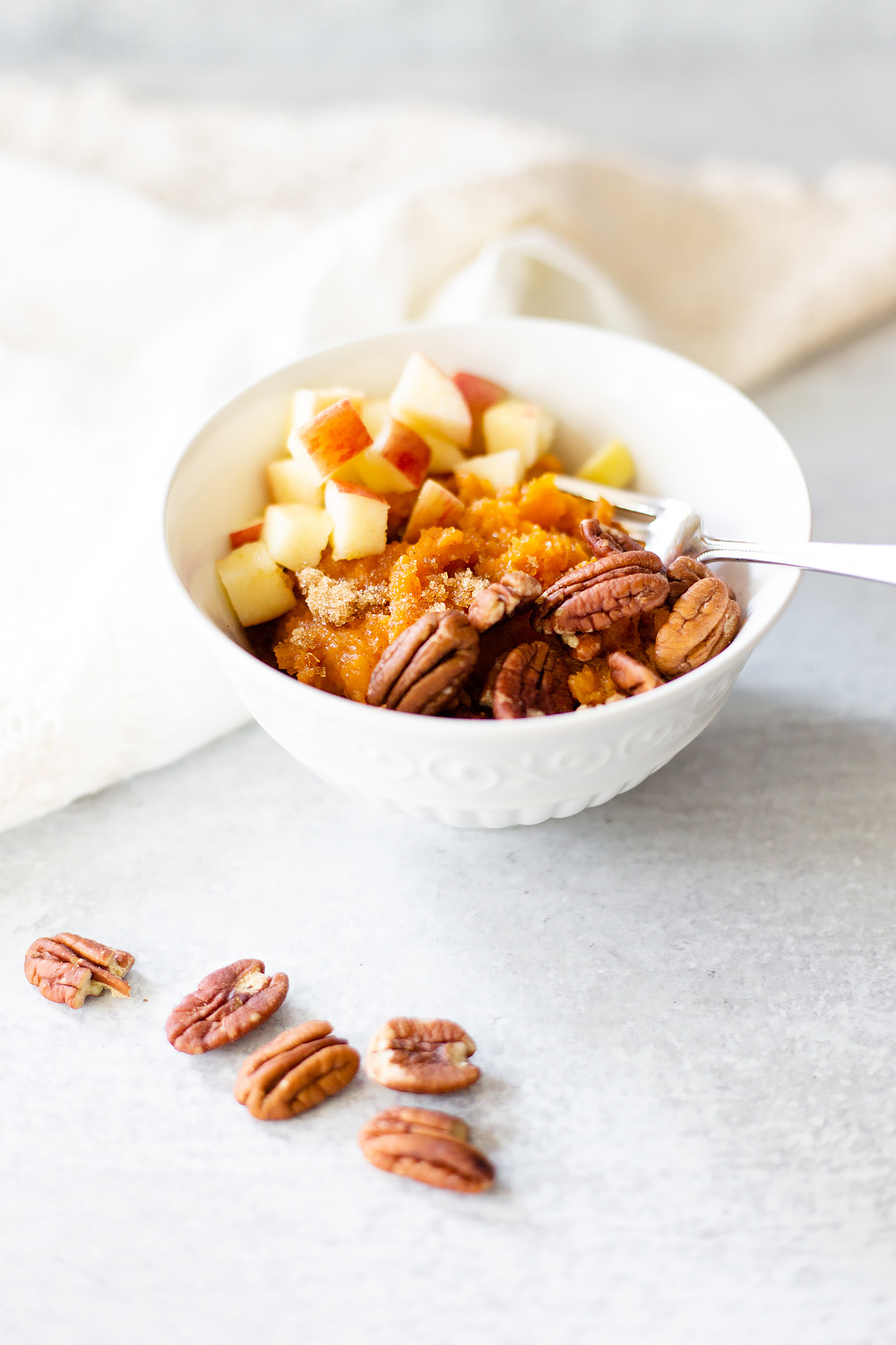 breakfast sweet potato bowl with fork