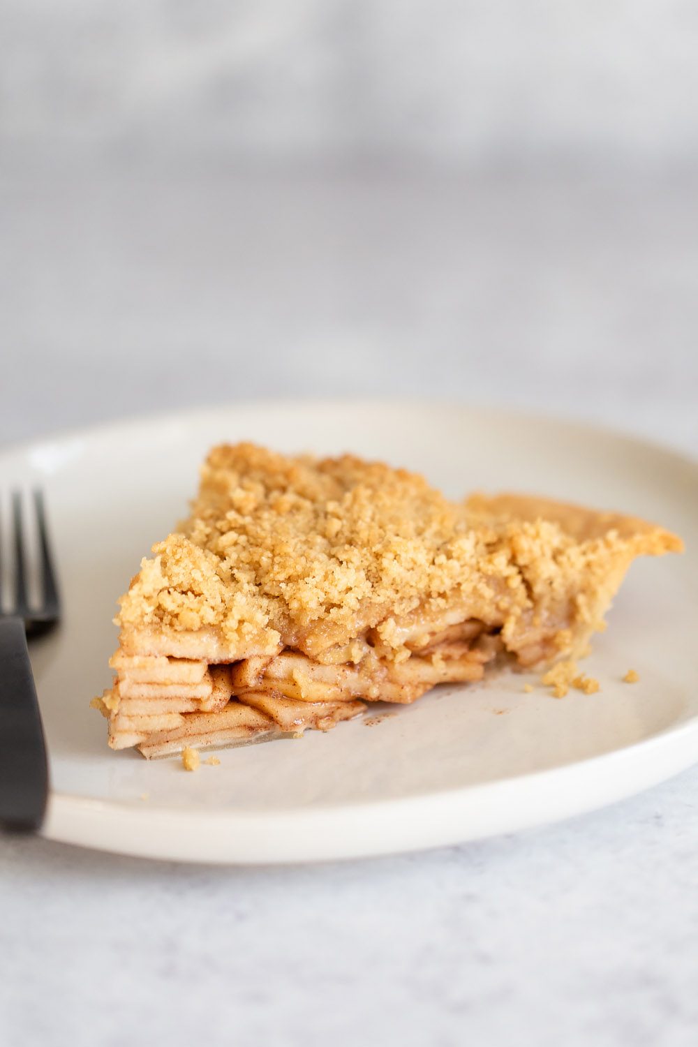 a slice of dutch apple pie