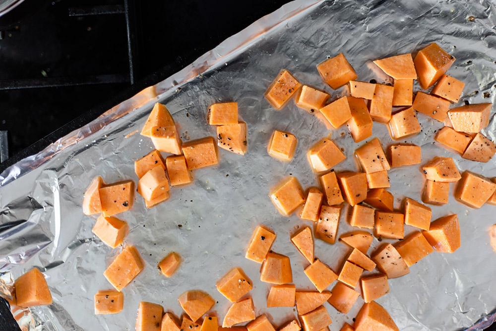 sweet potato cubes