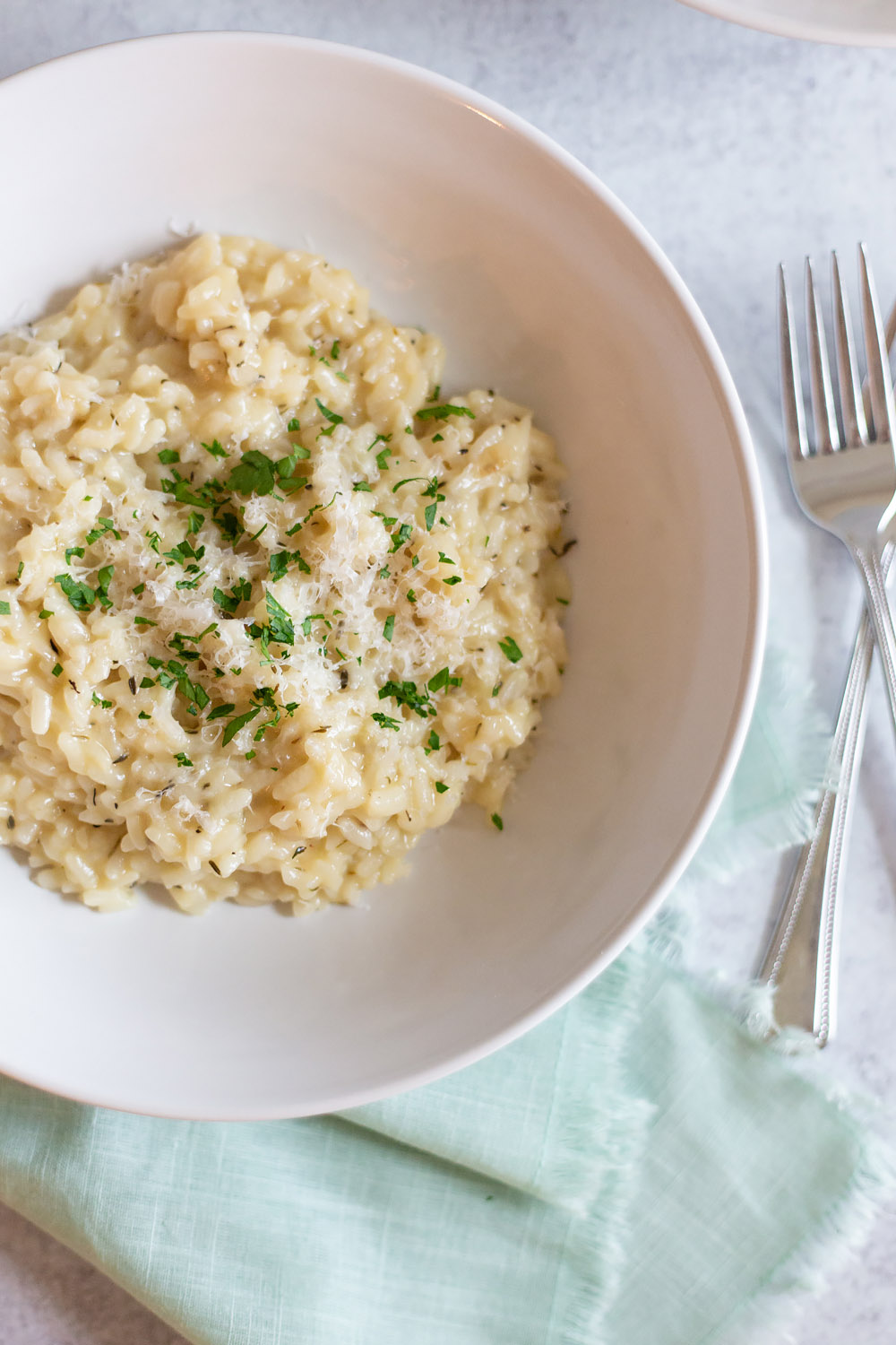 instant pot risotto in a bowl