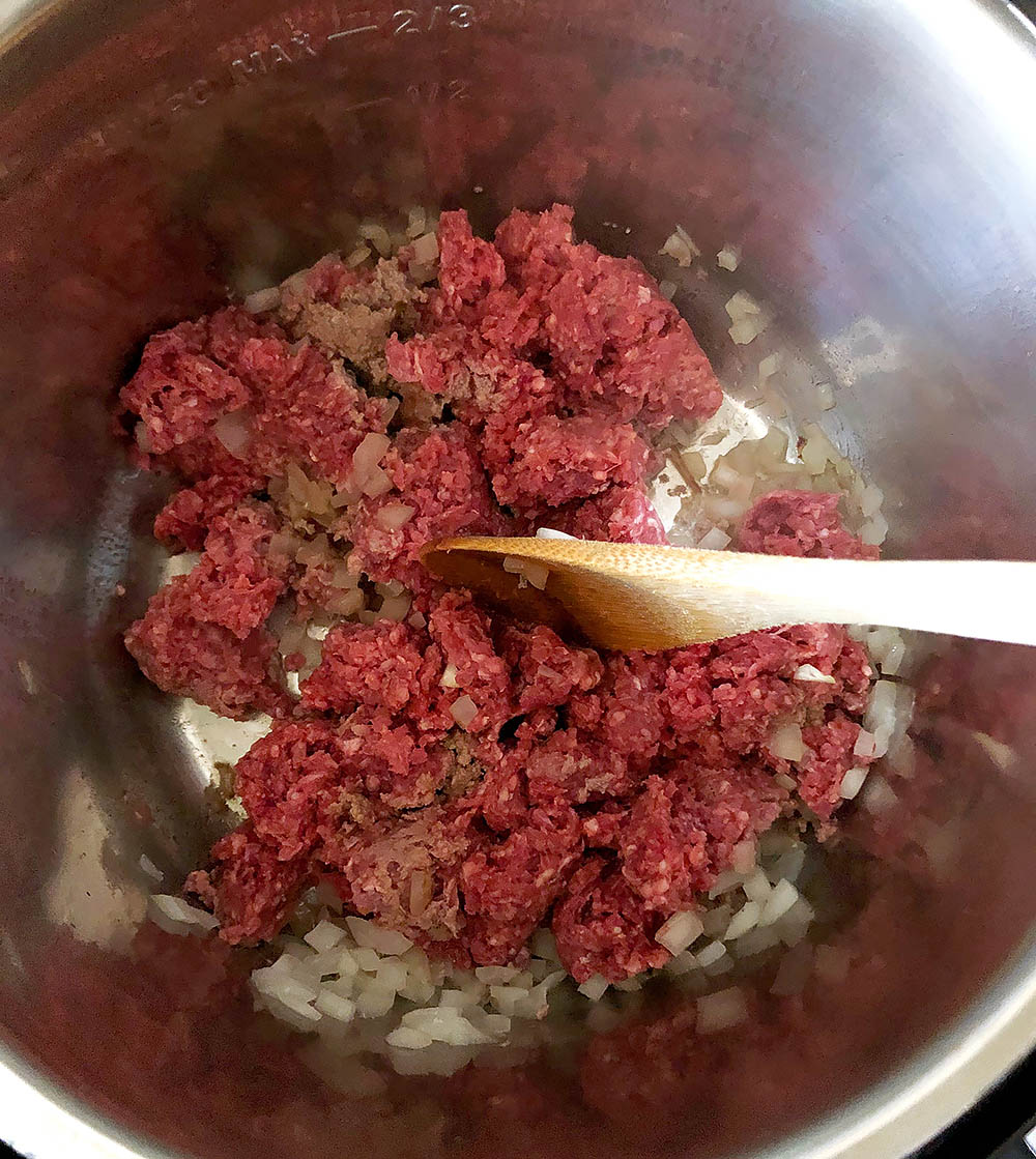 cooking ground beef in the instant pot