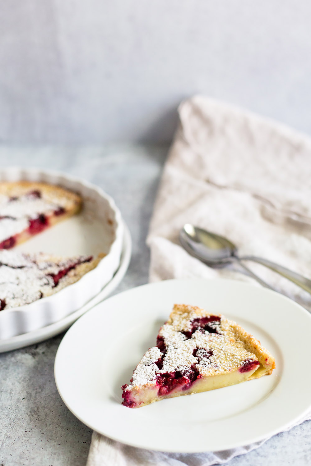 Raspberry Clafoutis on a plate