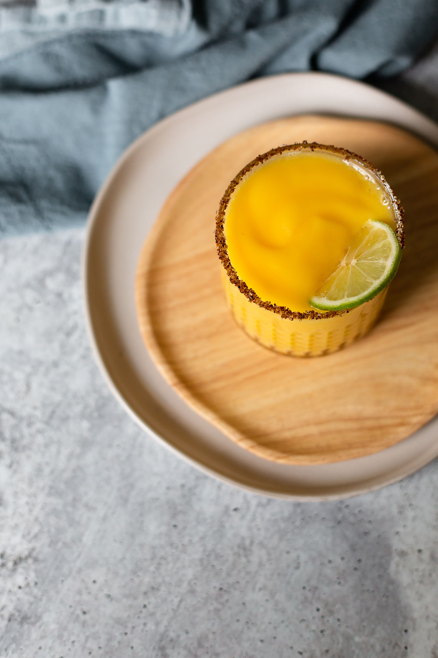 frozen mango margarita from above
