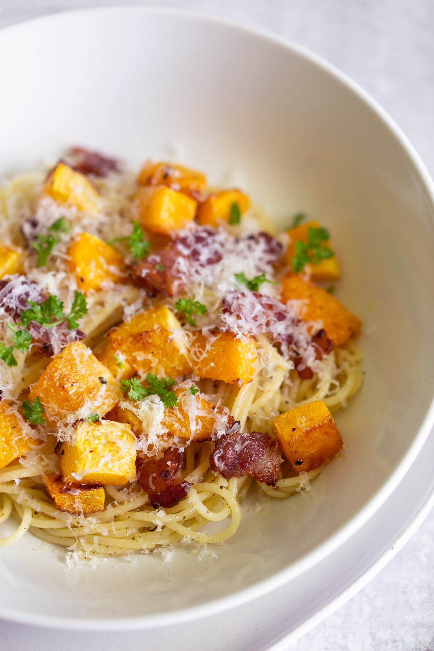 butternut squash pasta up close