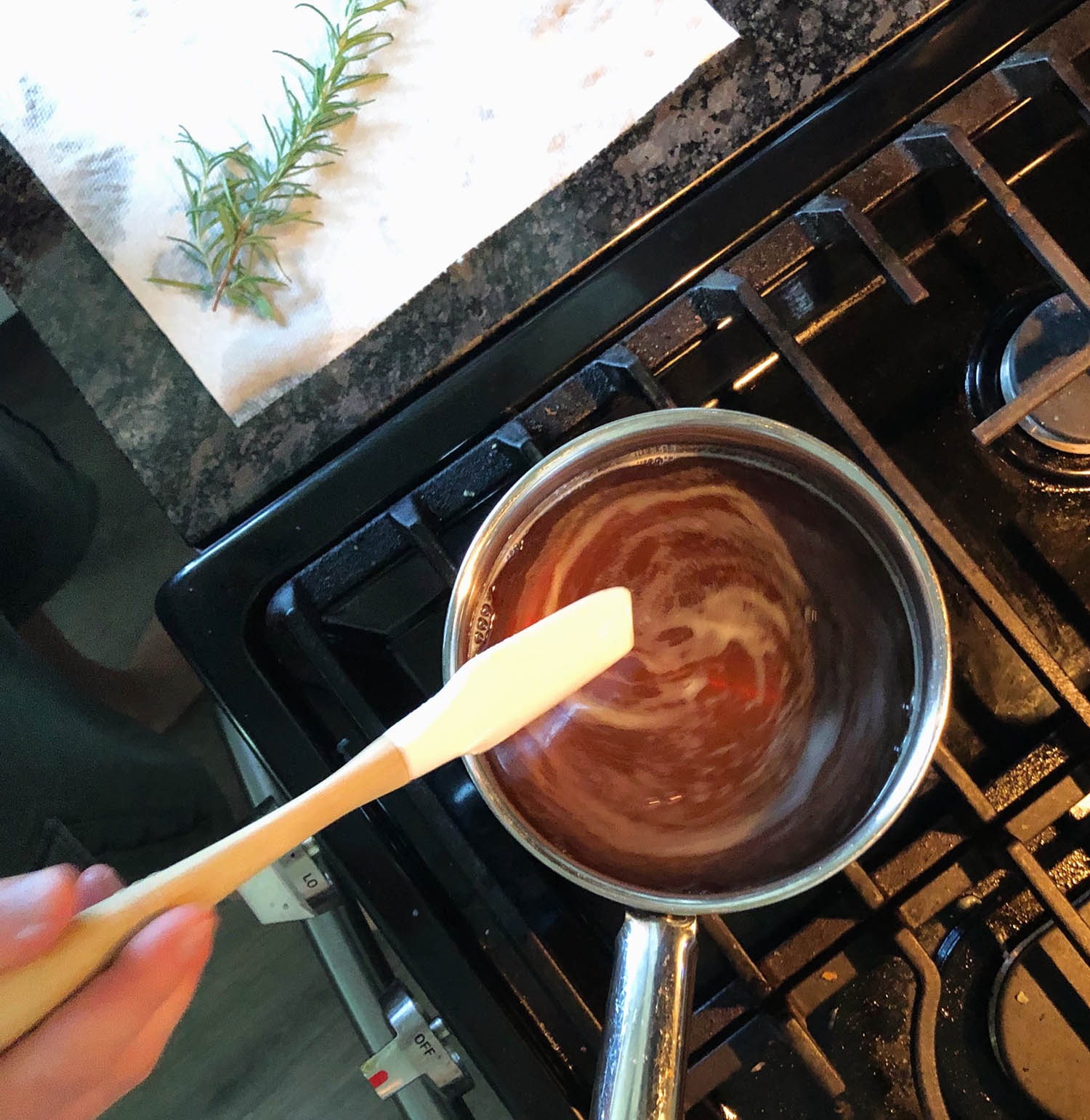 honey and water on the stove