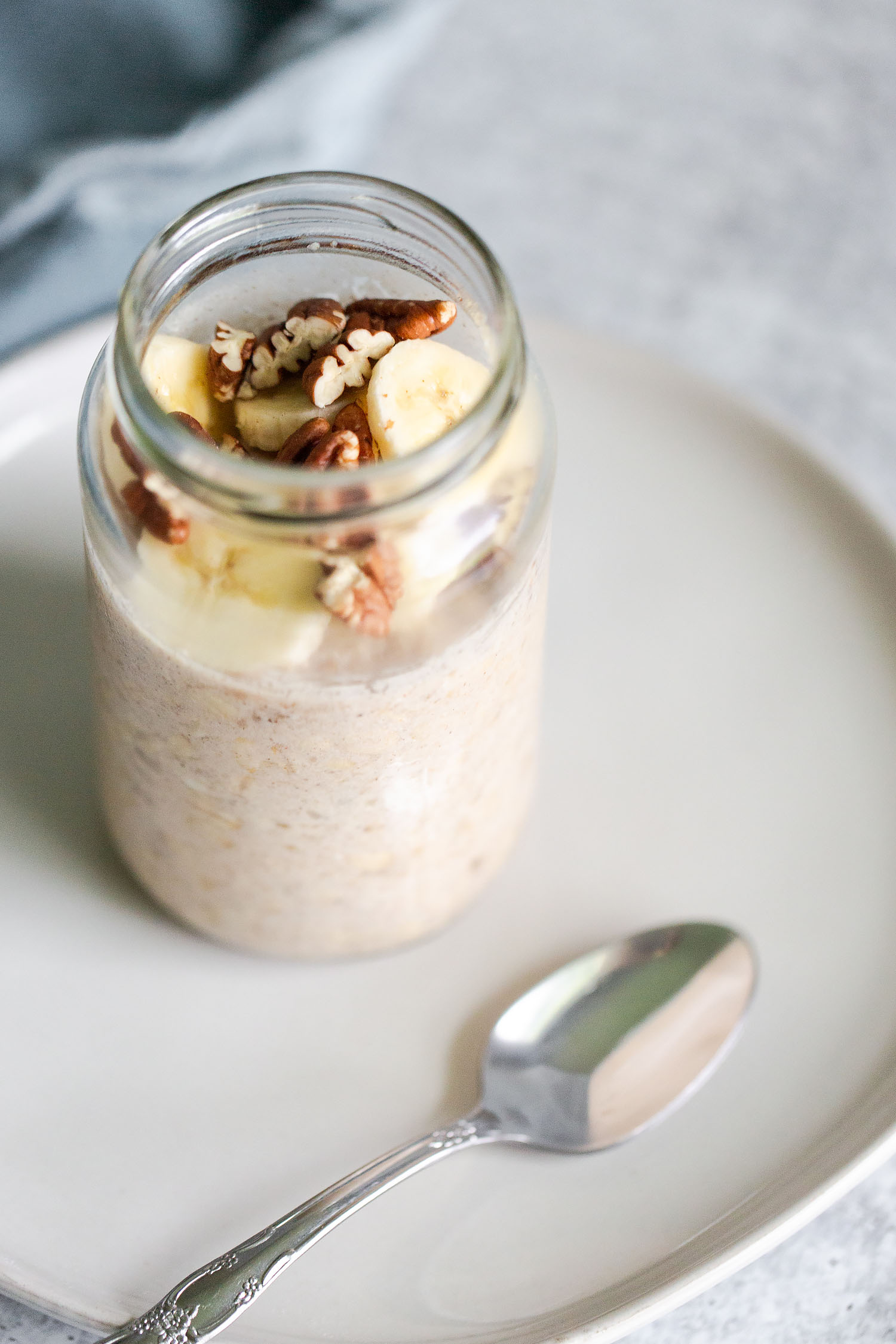 banana bread overnight oats up close