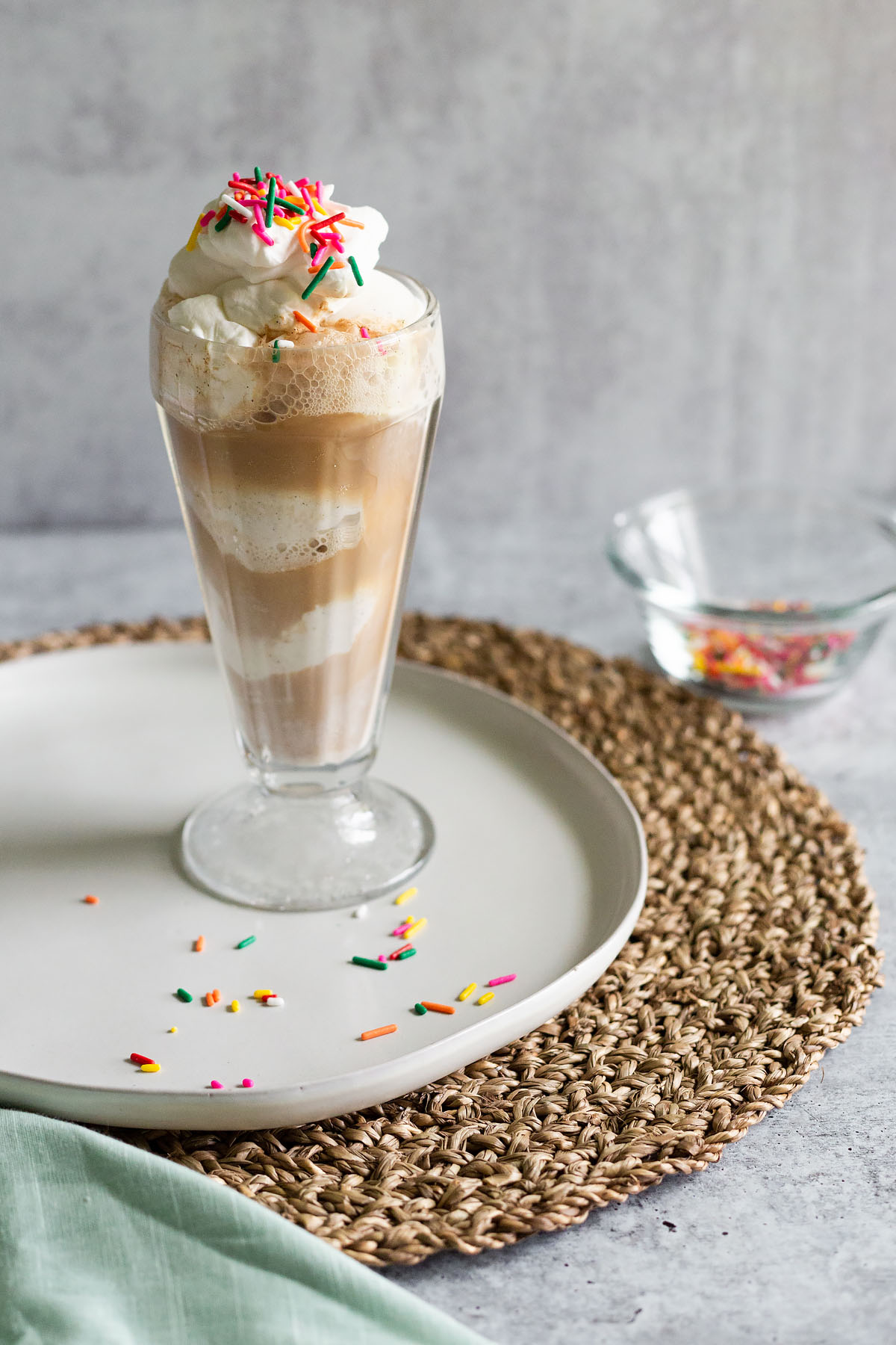 root beer float with sprinkles