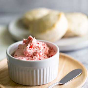 whipped strawberry butter with biscuits
