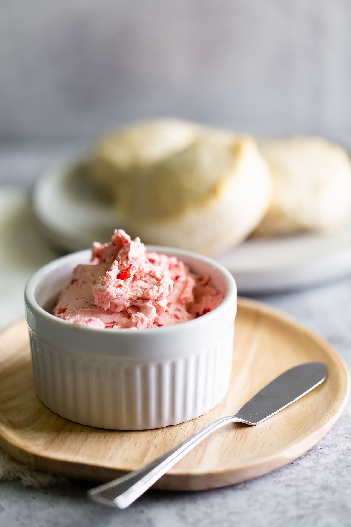 whipped strawberry butter with biscuits