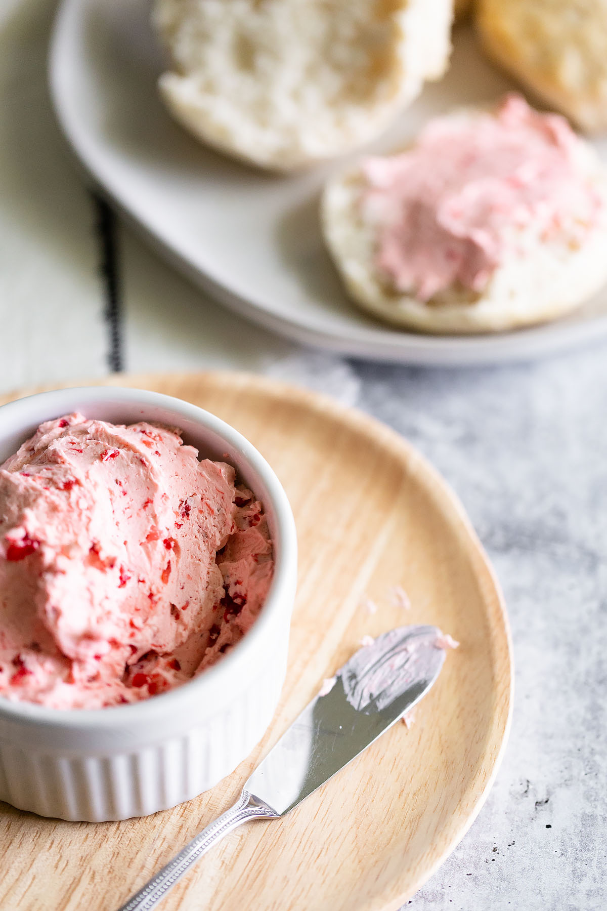 whipped strawberry butter with biscuits