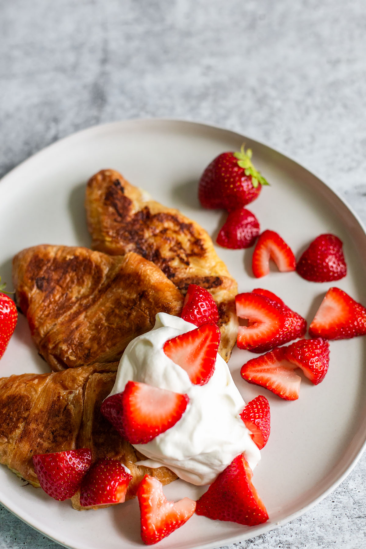 croissant french toast with strawberries