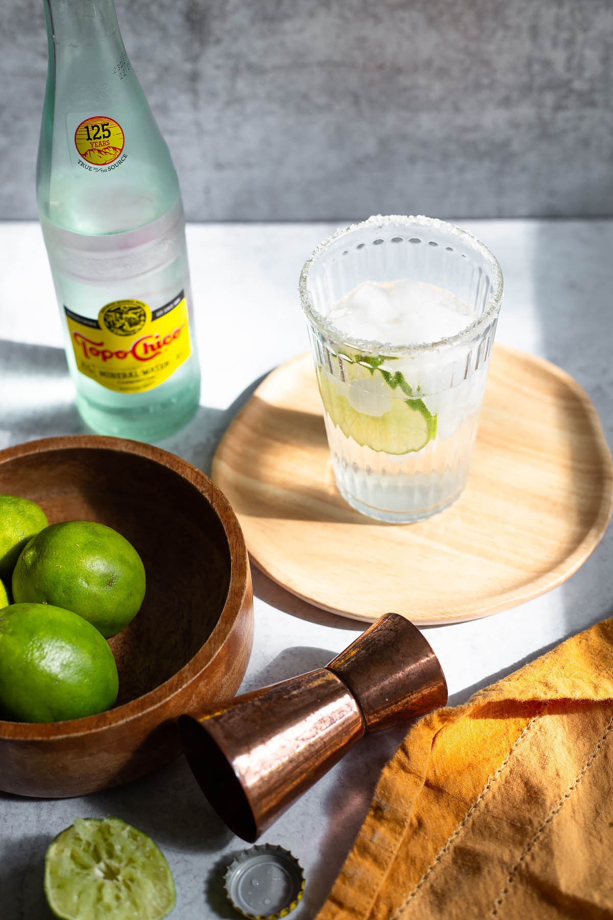 ranch water cocktail with lime