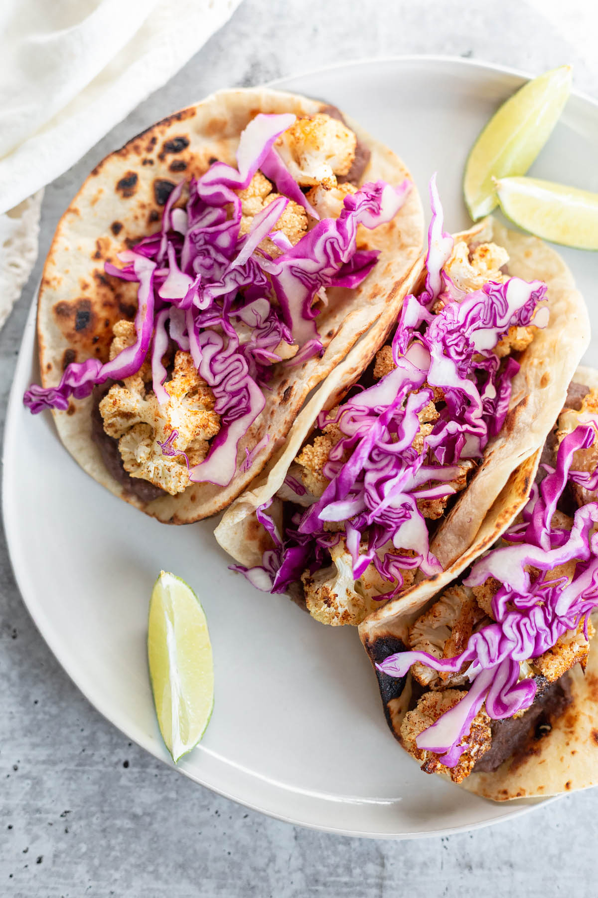 vegan cauliflower tacos up close