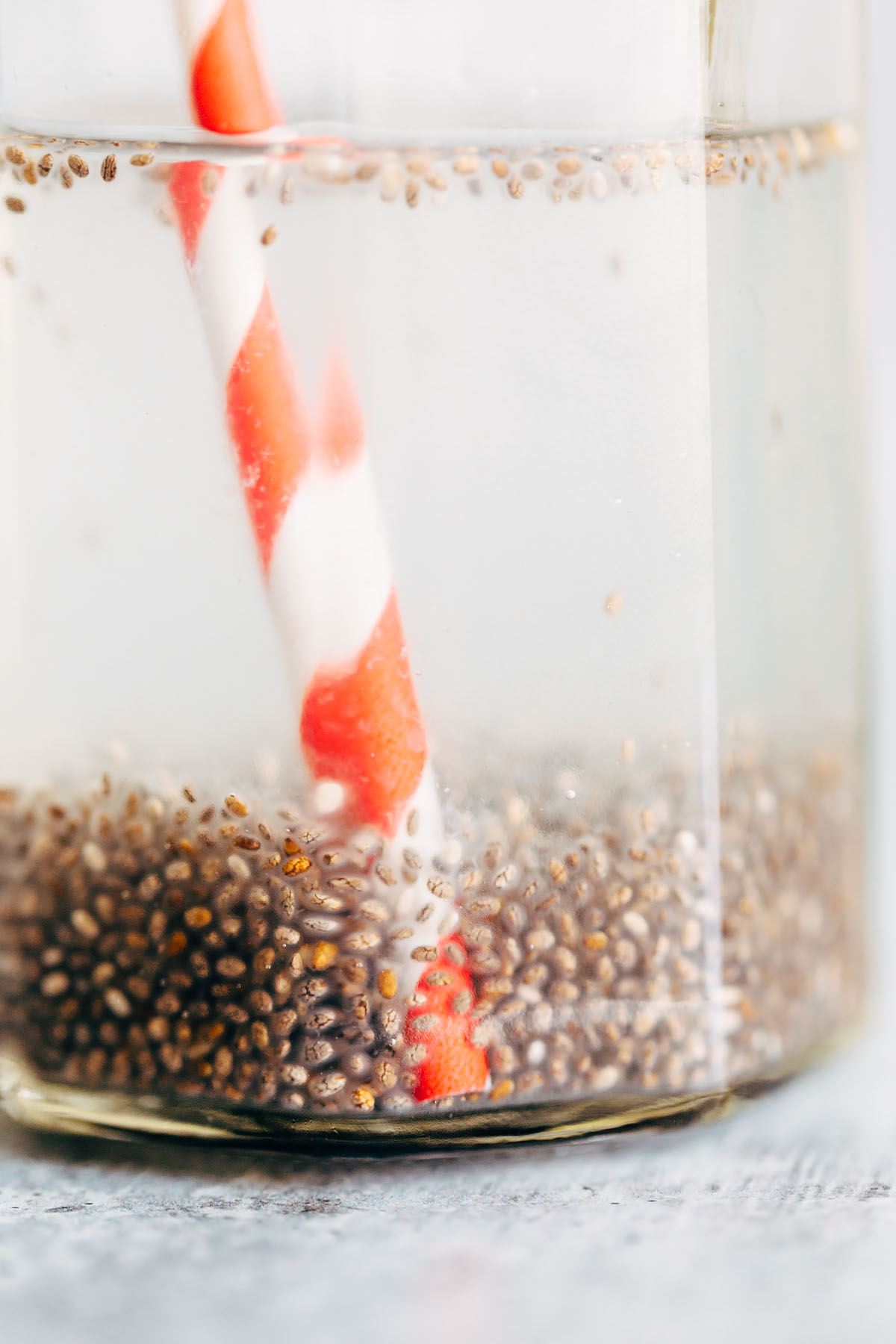 chia seed lemonade up close