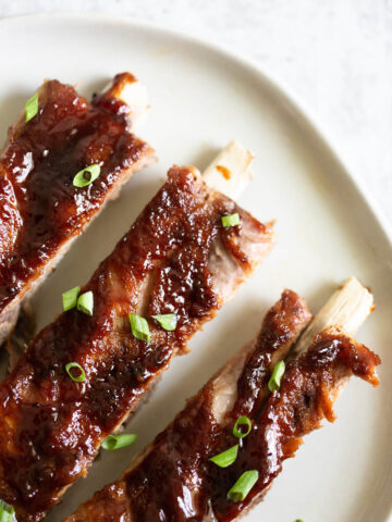 instant pot hoisin ribs on a plate