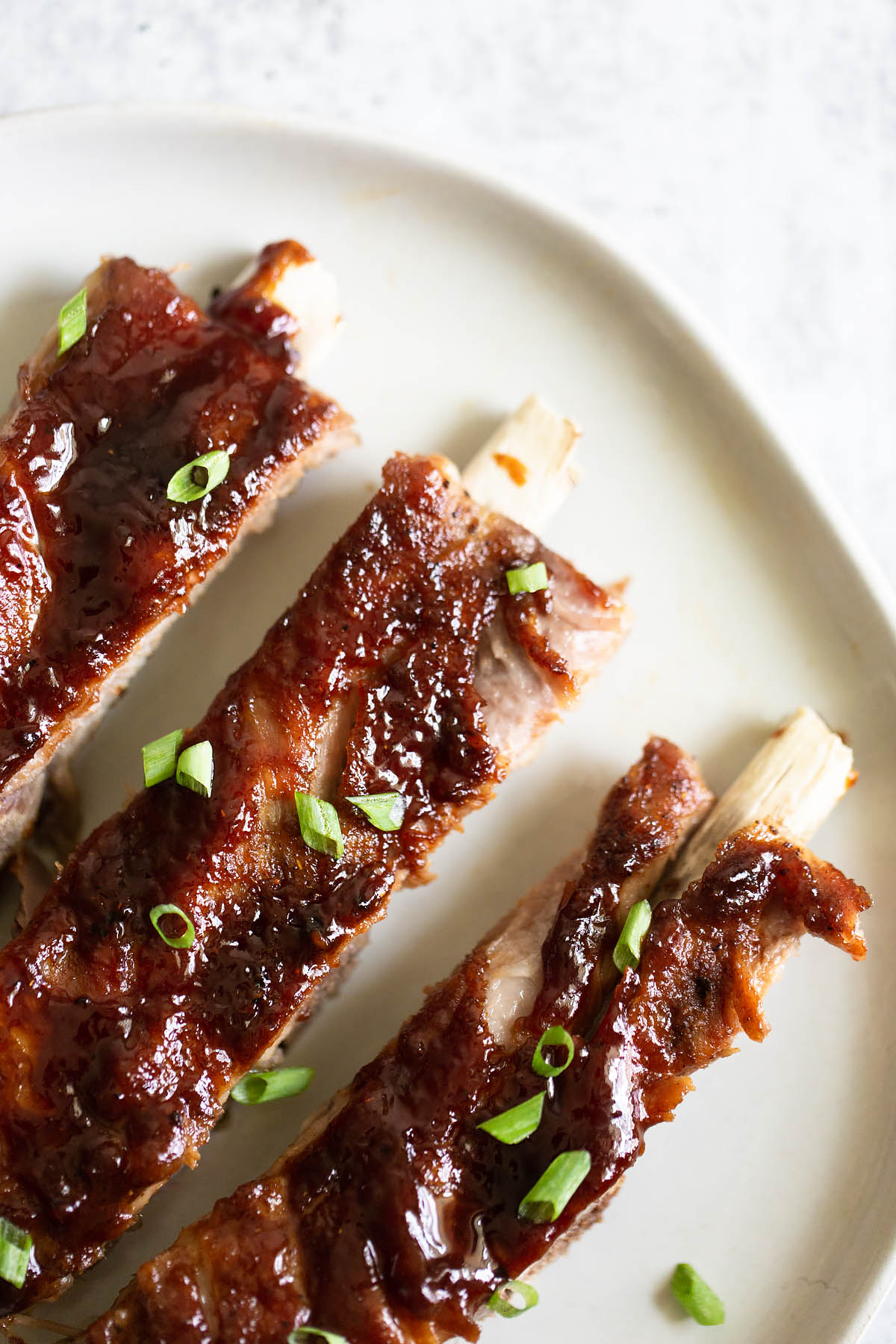 instant pot hoisin ribs on a plate