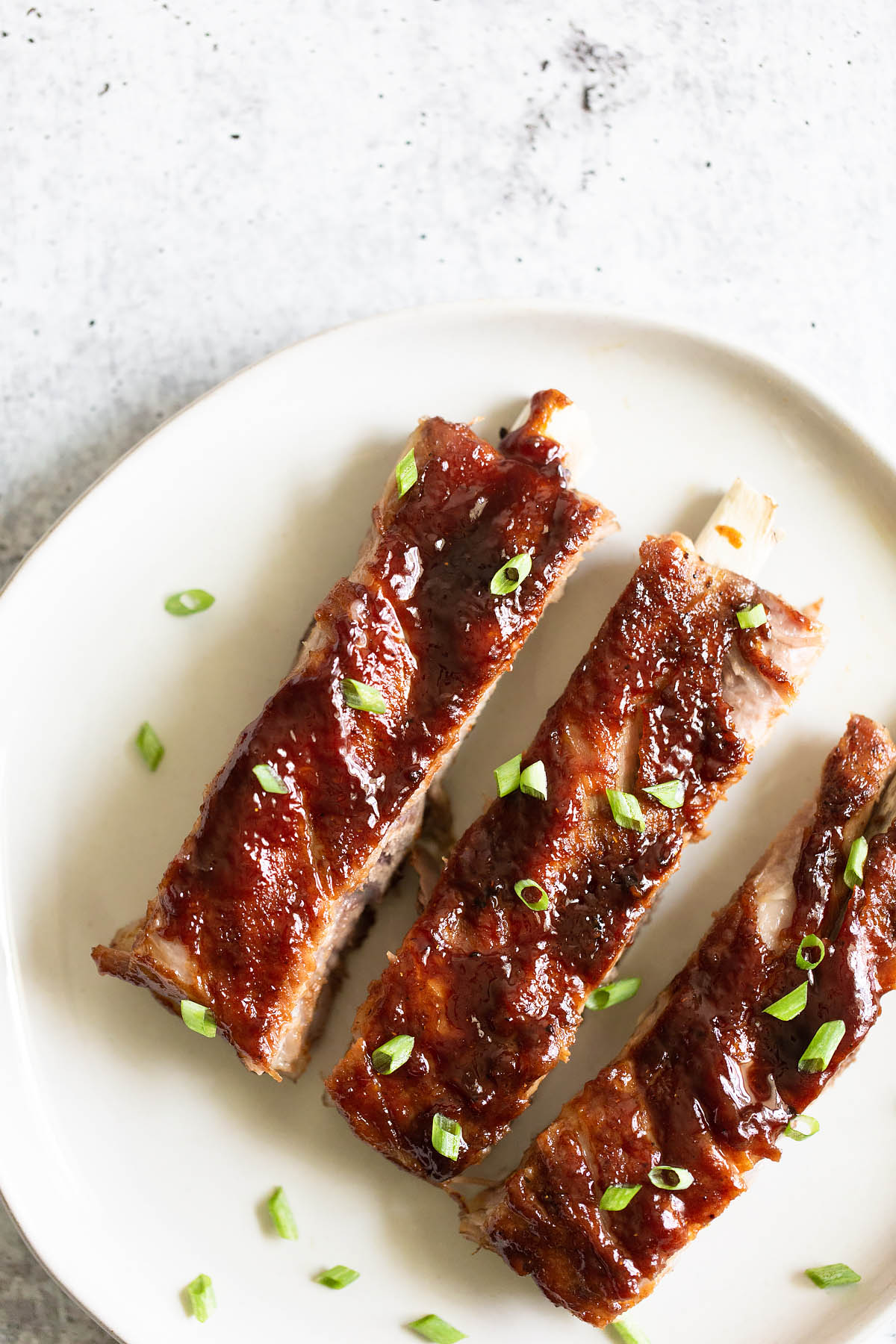 instant pot hoisin ribs on a plate