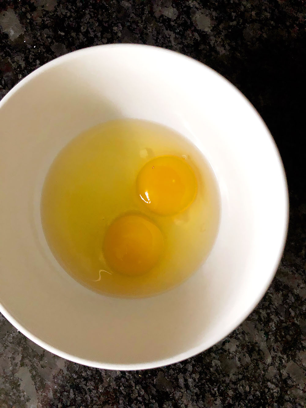 two cracked eggs