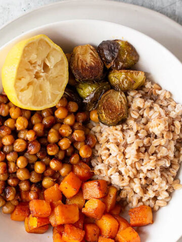 sheet pan farro bowl