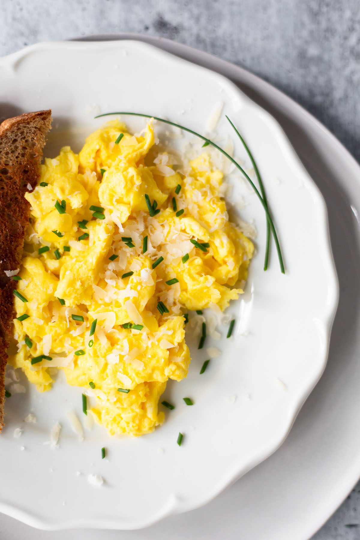 scrambled eggs up close