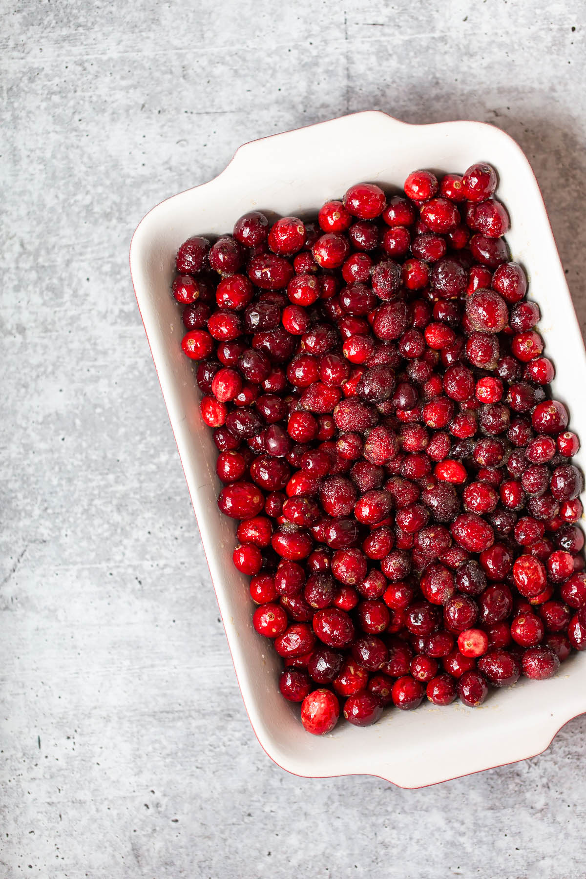 cranberries in a baking dish