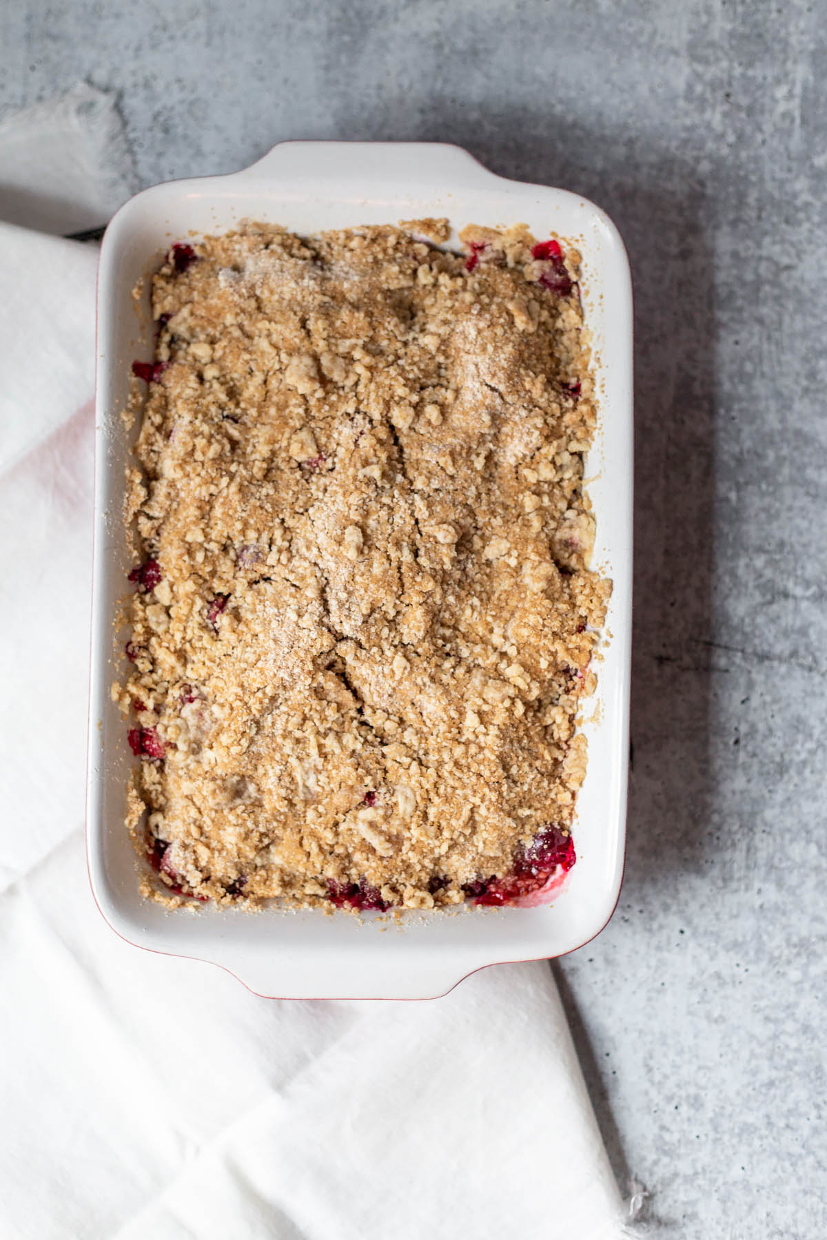 cranberry crumble after its come out of the oven