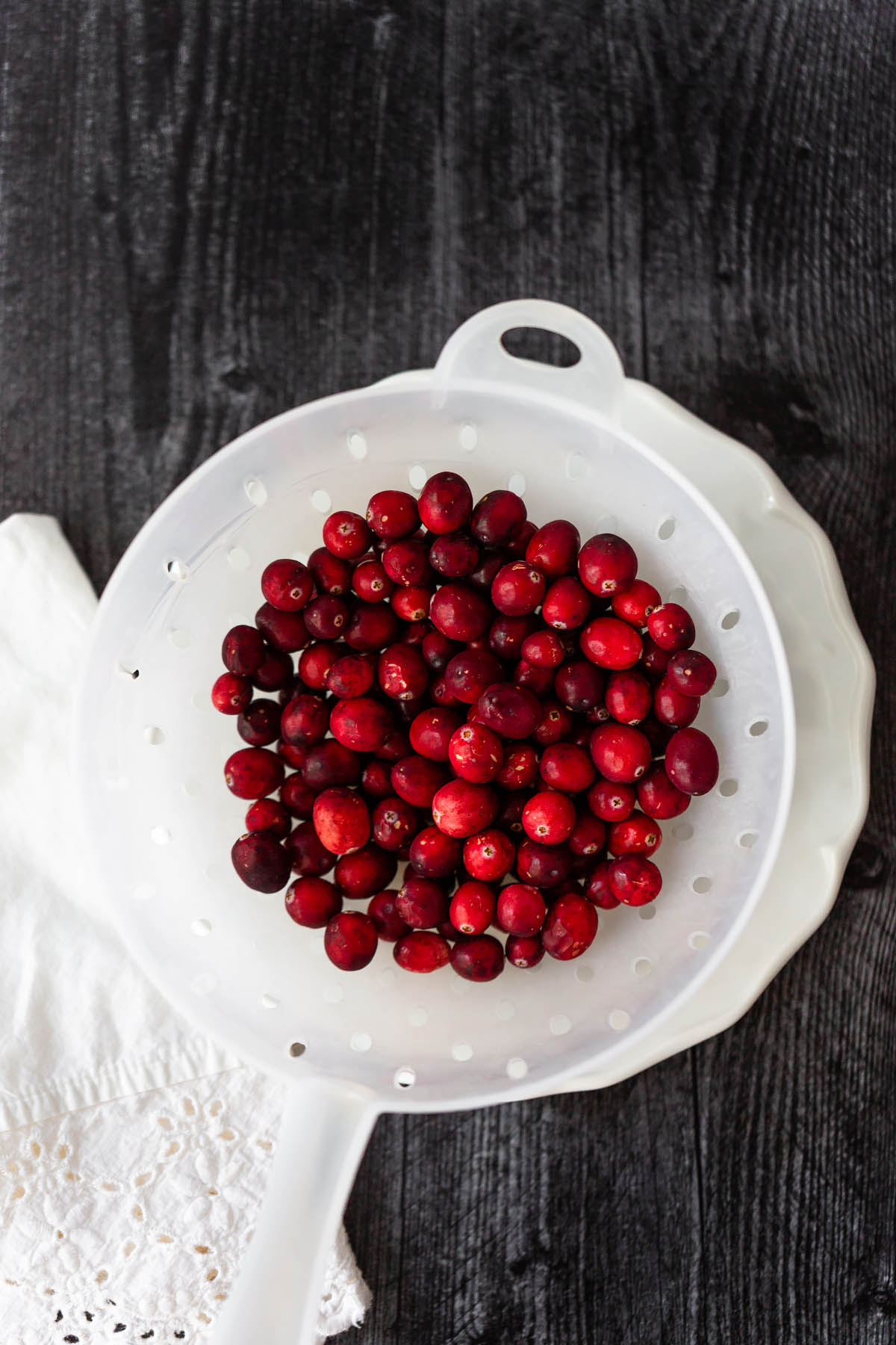 cranberries in a strainer