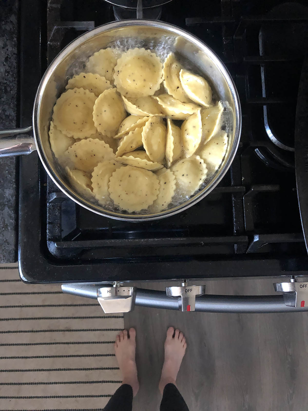 cooking trader joes cacio e pepe in a pot