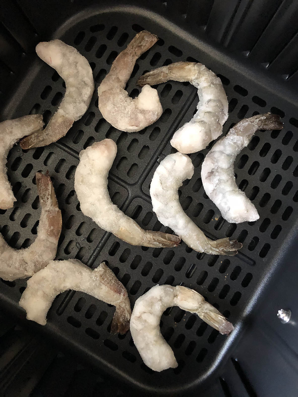 shrimp in air fryer basket