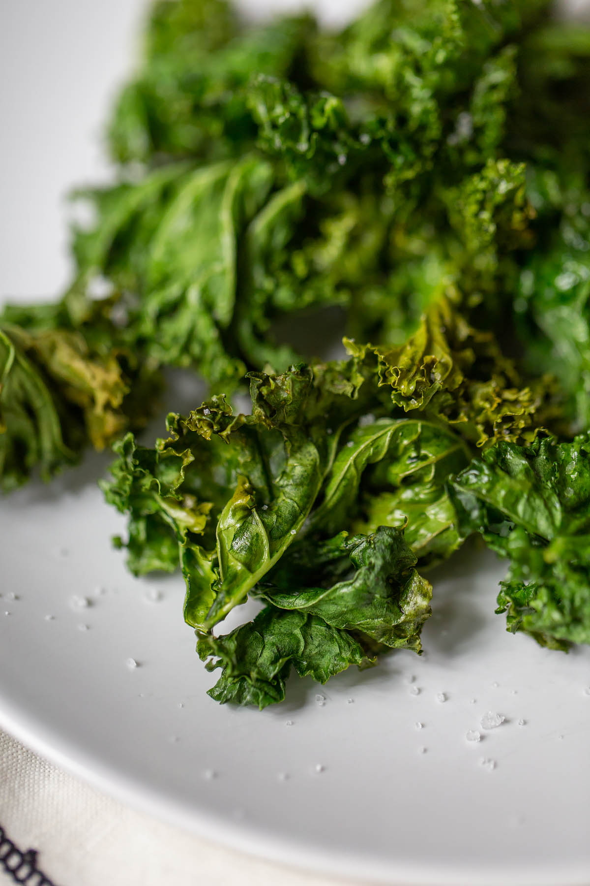 air fryer kale chips up close