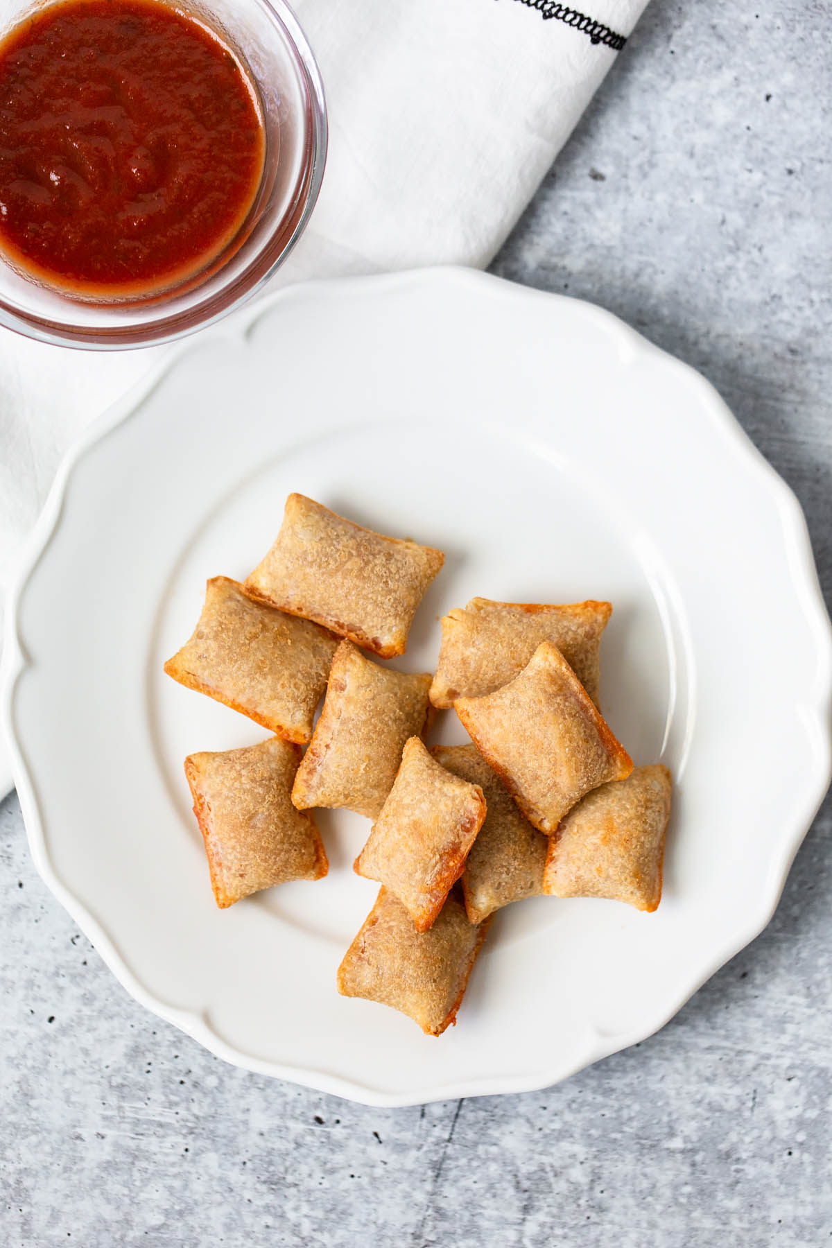 pizza rolls on a plate