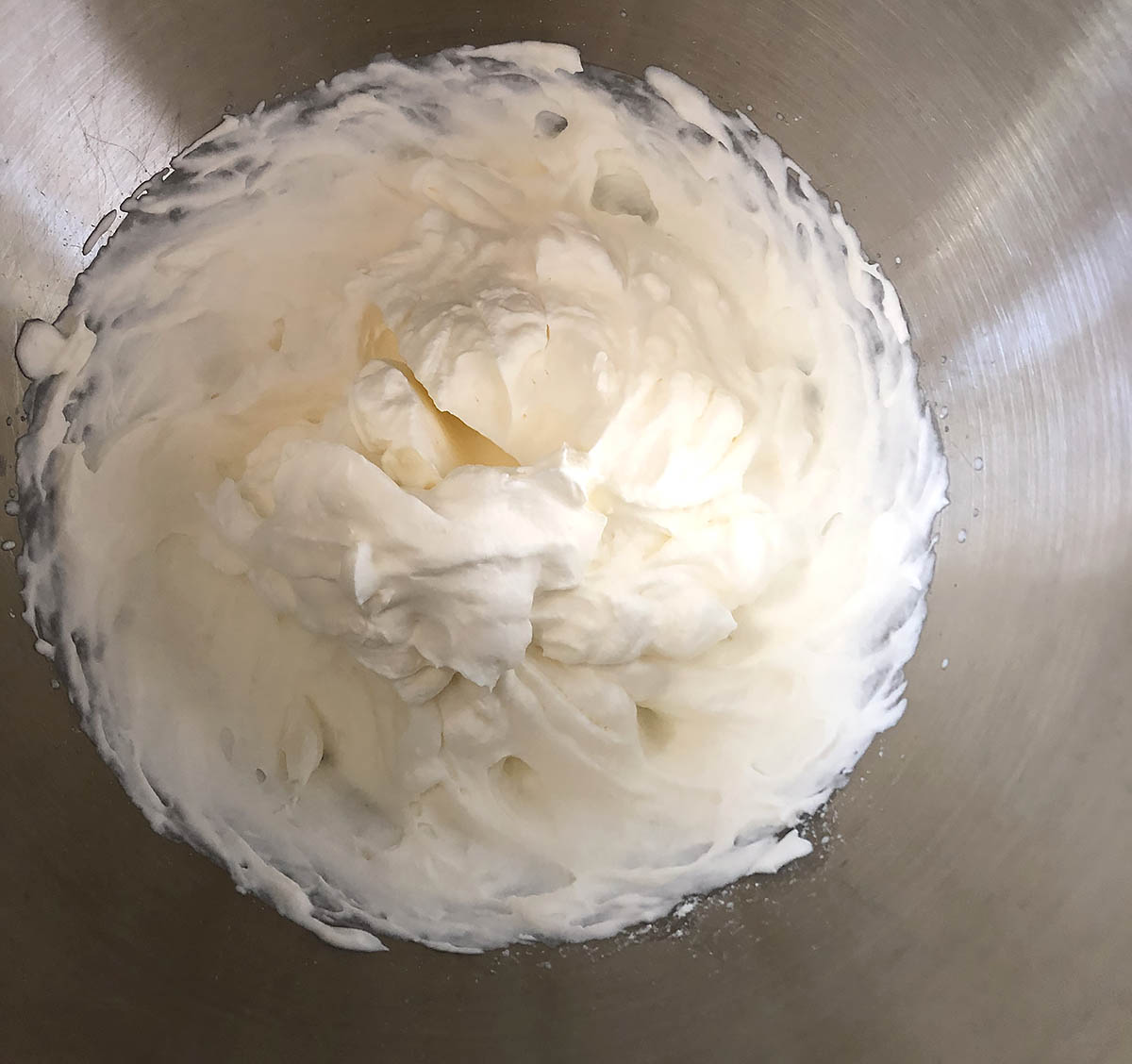 whipped peppermint cream in a bowl