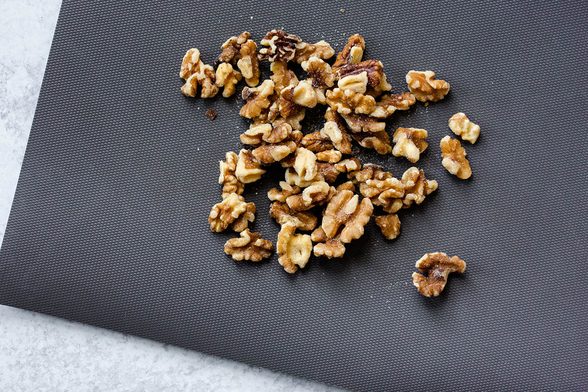 walnuts on a cutting board