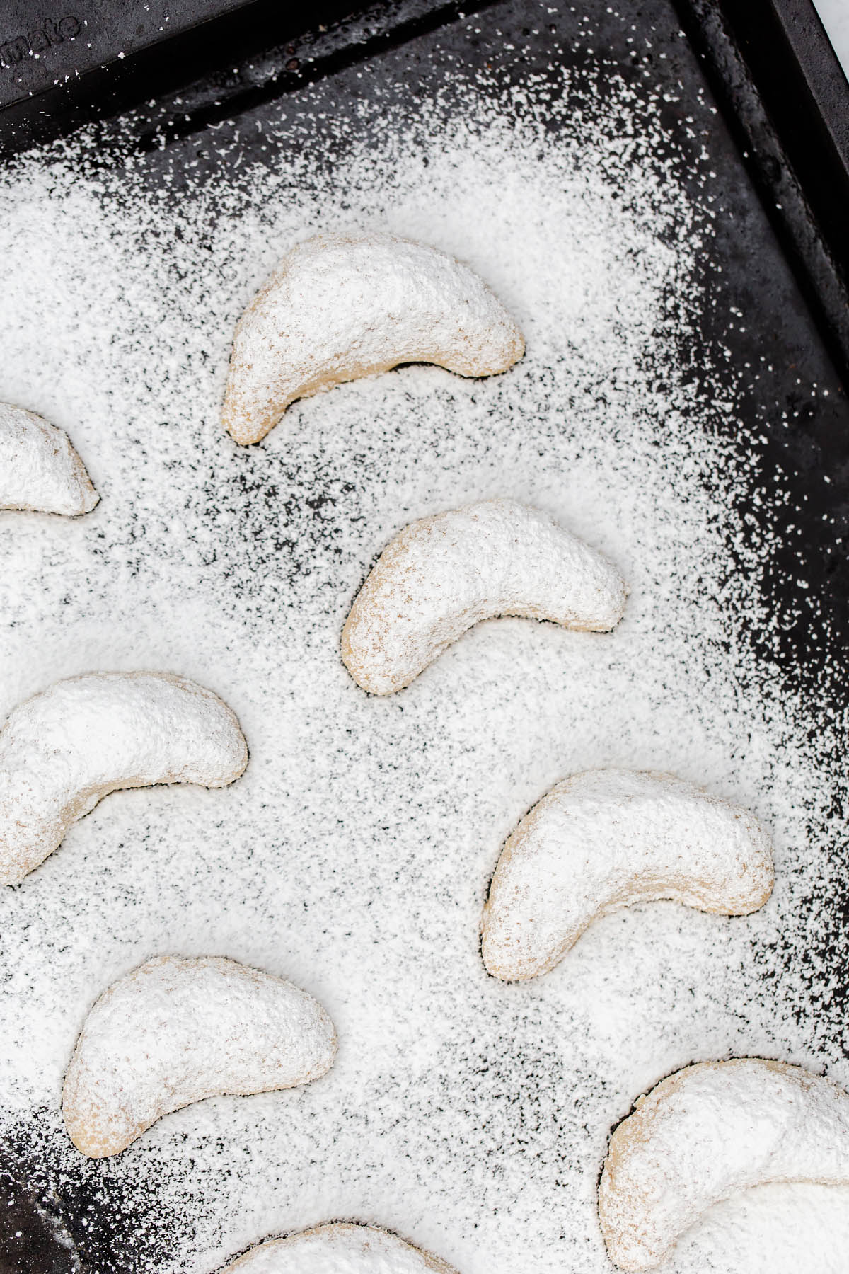 walnut cookies dusted with powdered sugar