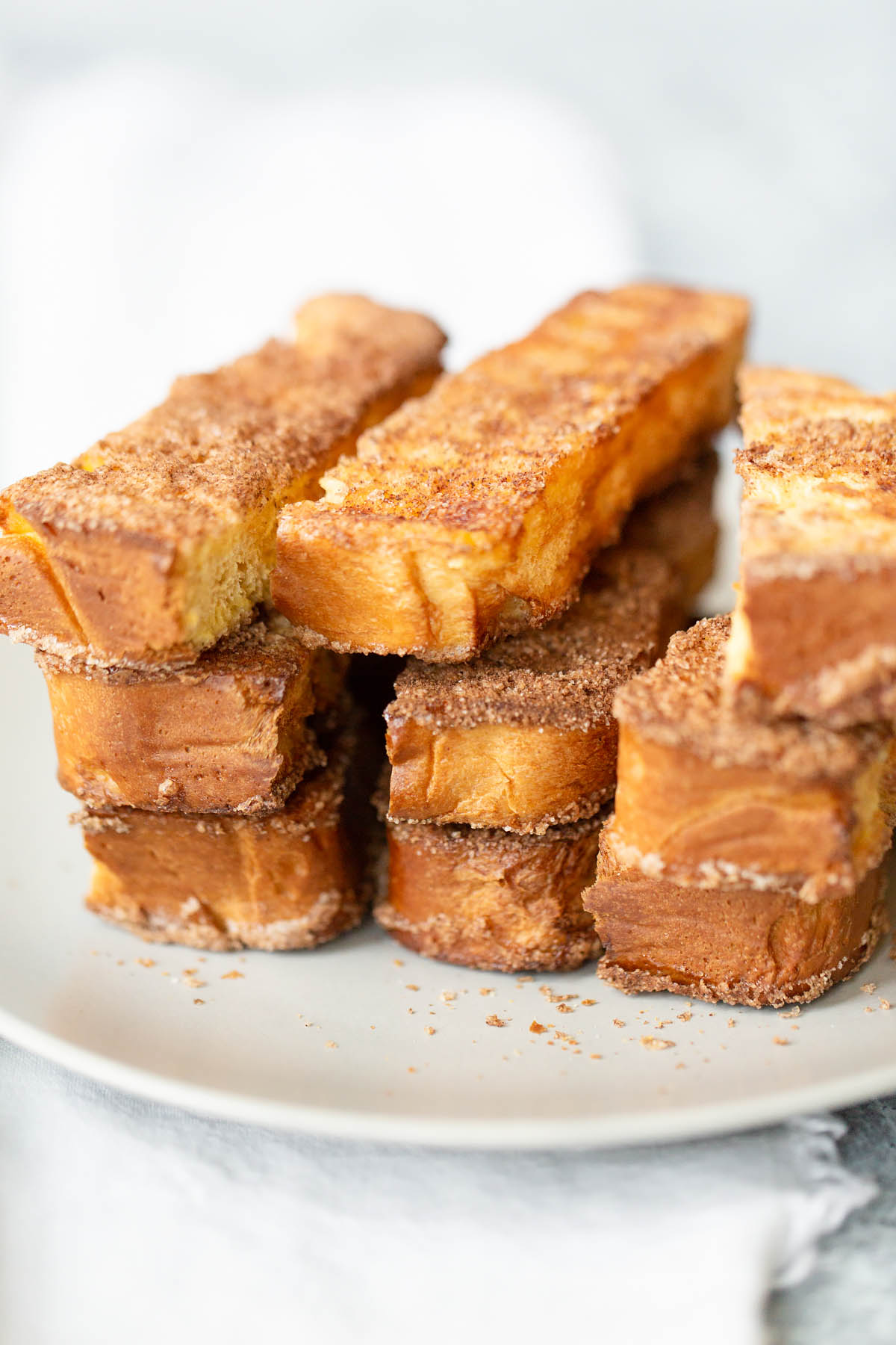 stacked french toast strips from the side