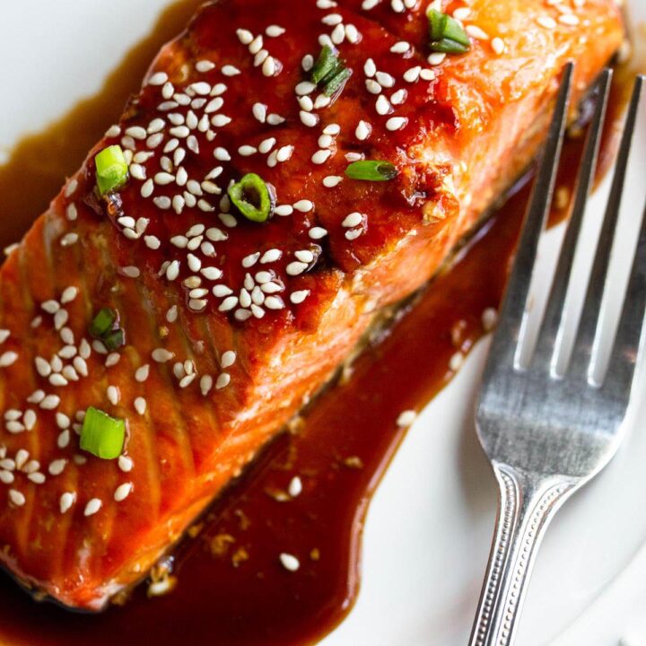 Air Fryer Salmon Teriyaki (with homemade teriyaki glaze) - Food Banjo