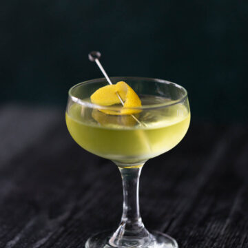 alaska cocktail with lemon zest