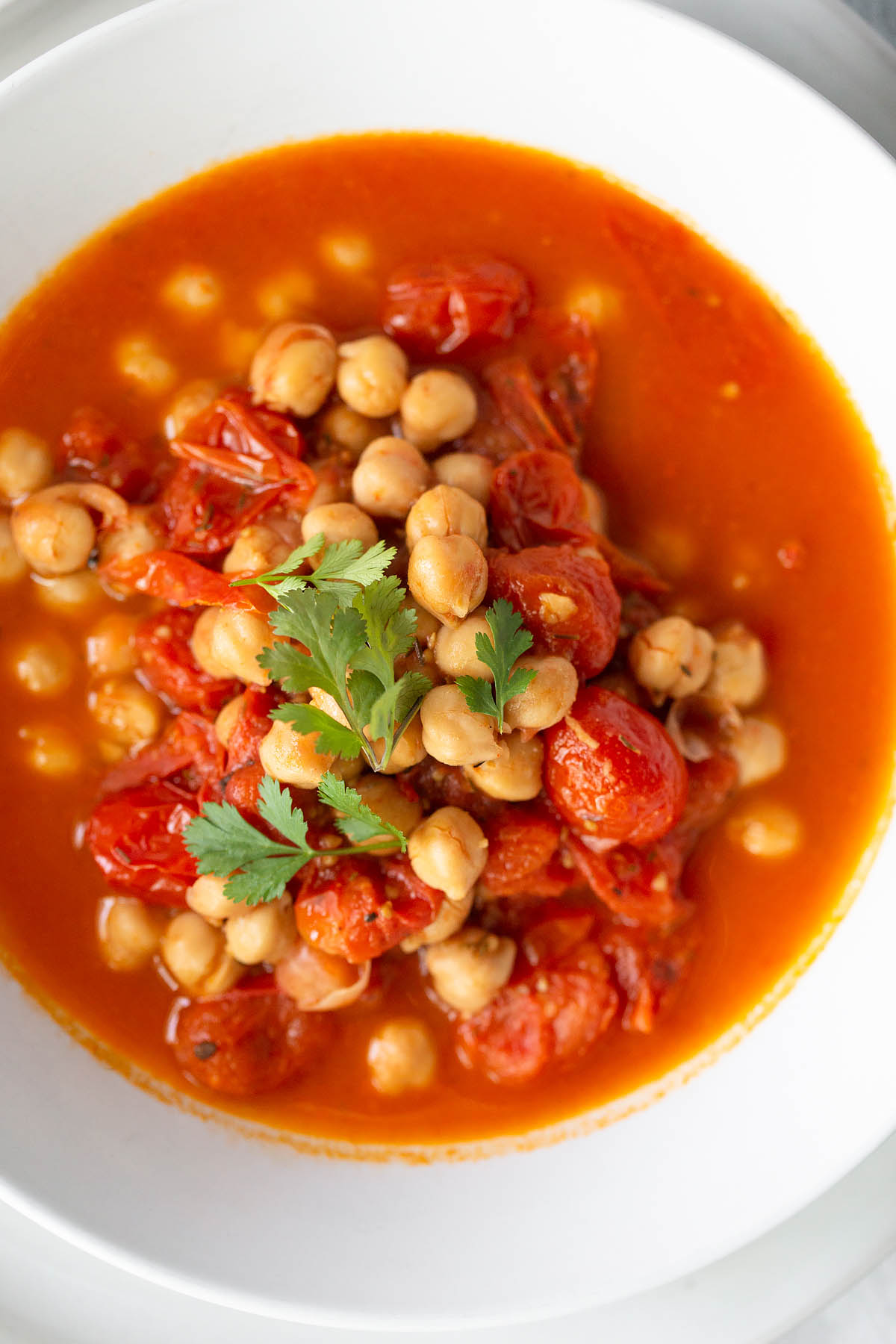 moroccan chickpea stew up close