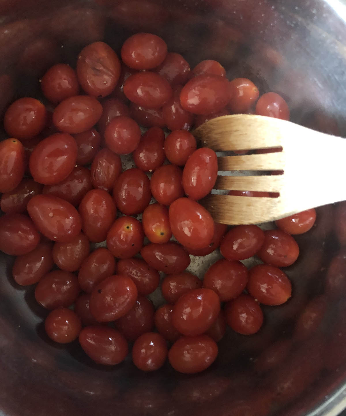 cherry tomatoes in a pot