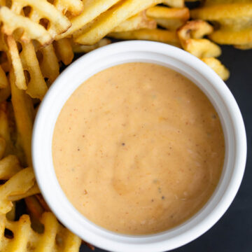 honey mustard bbq sauce with french fries