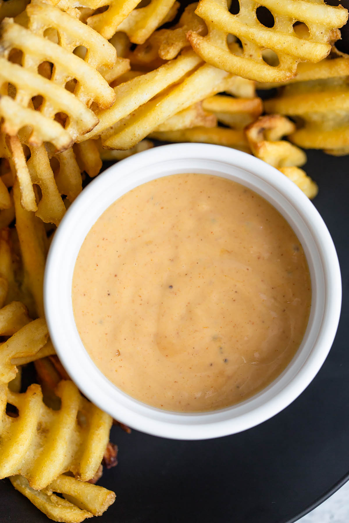 honey mustard bbq sauce with french fries