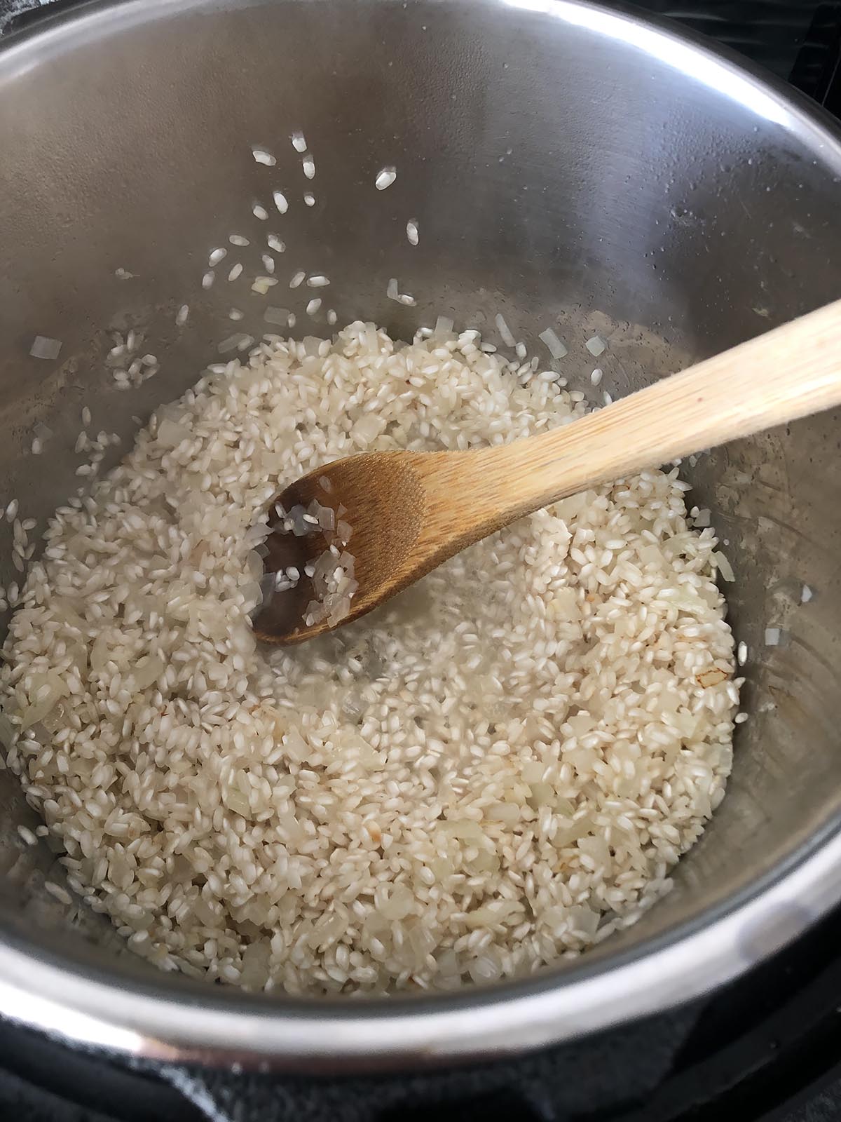heating up risotto rice