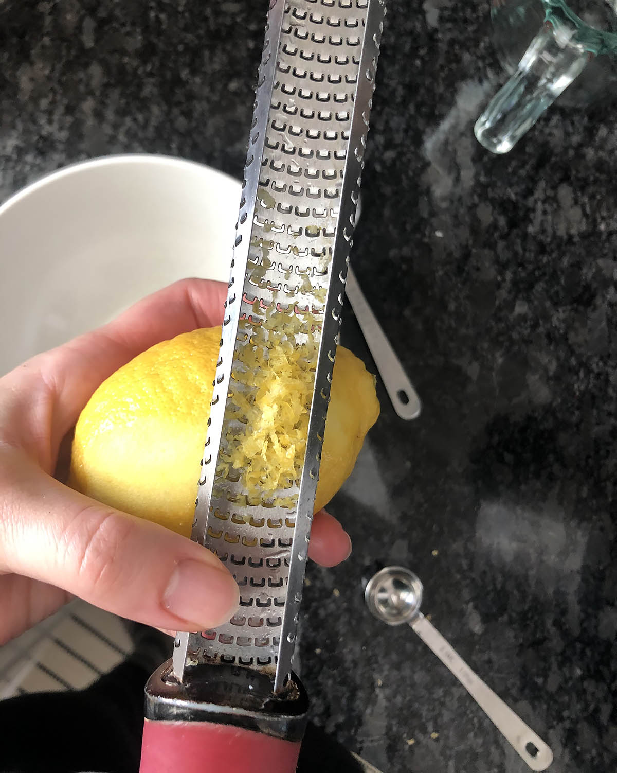 zesting a lemon