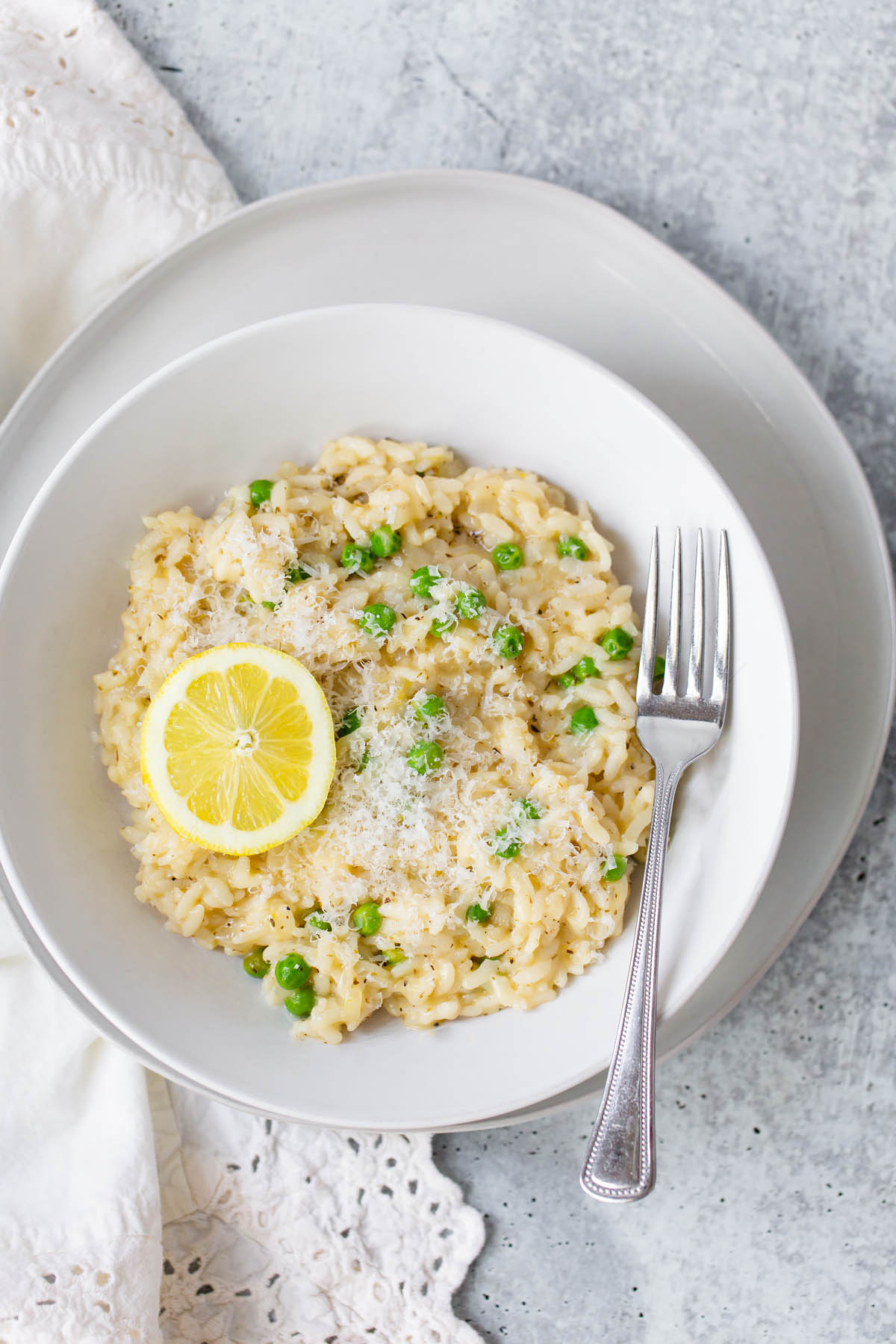 lemon risotto with peas