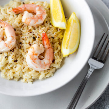 orzo with capers and shrimp