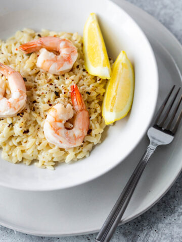 orzo with capers and shrimp