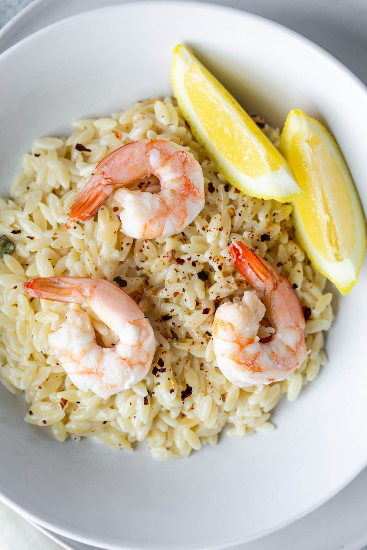 shrimp over orzo pasta